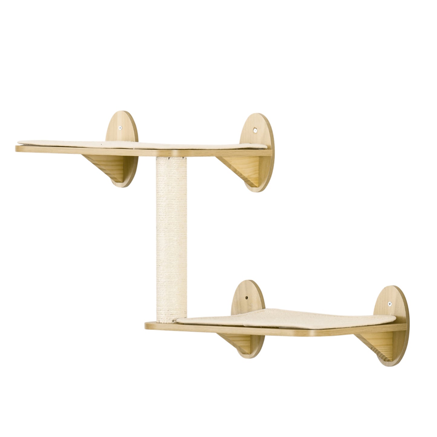 Pawhut Estantes Para Gatos 3 Piezas Con Caseta Hamaca Plataformas Poste De Sisal_4
