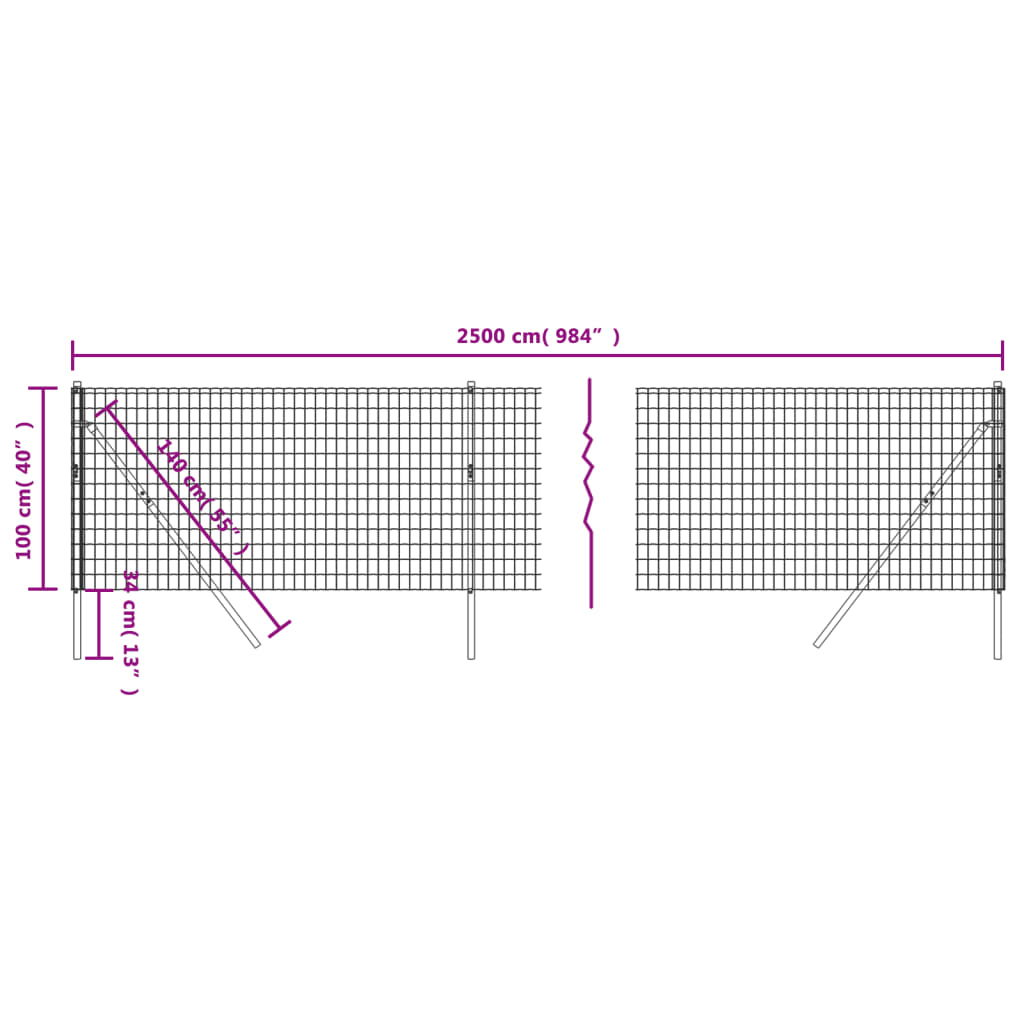 Cerca De Alambre De Acero Galvanizado Verde 1x25 M / Vetonek_4