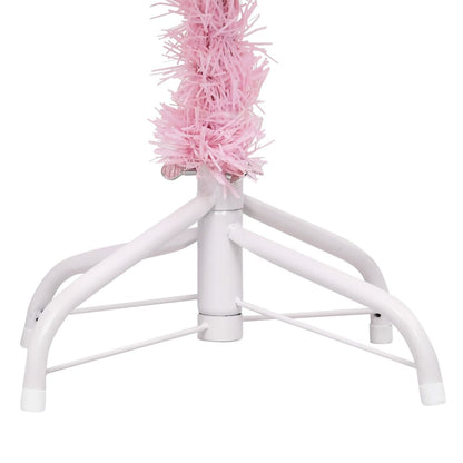 Vidaxl Árbol De Navidad Preiluminado Con Luces Y Soporte Rosa 150 Cm_4