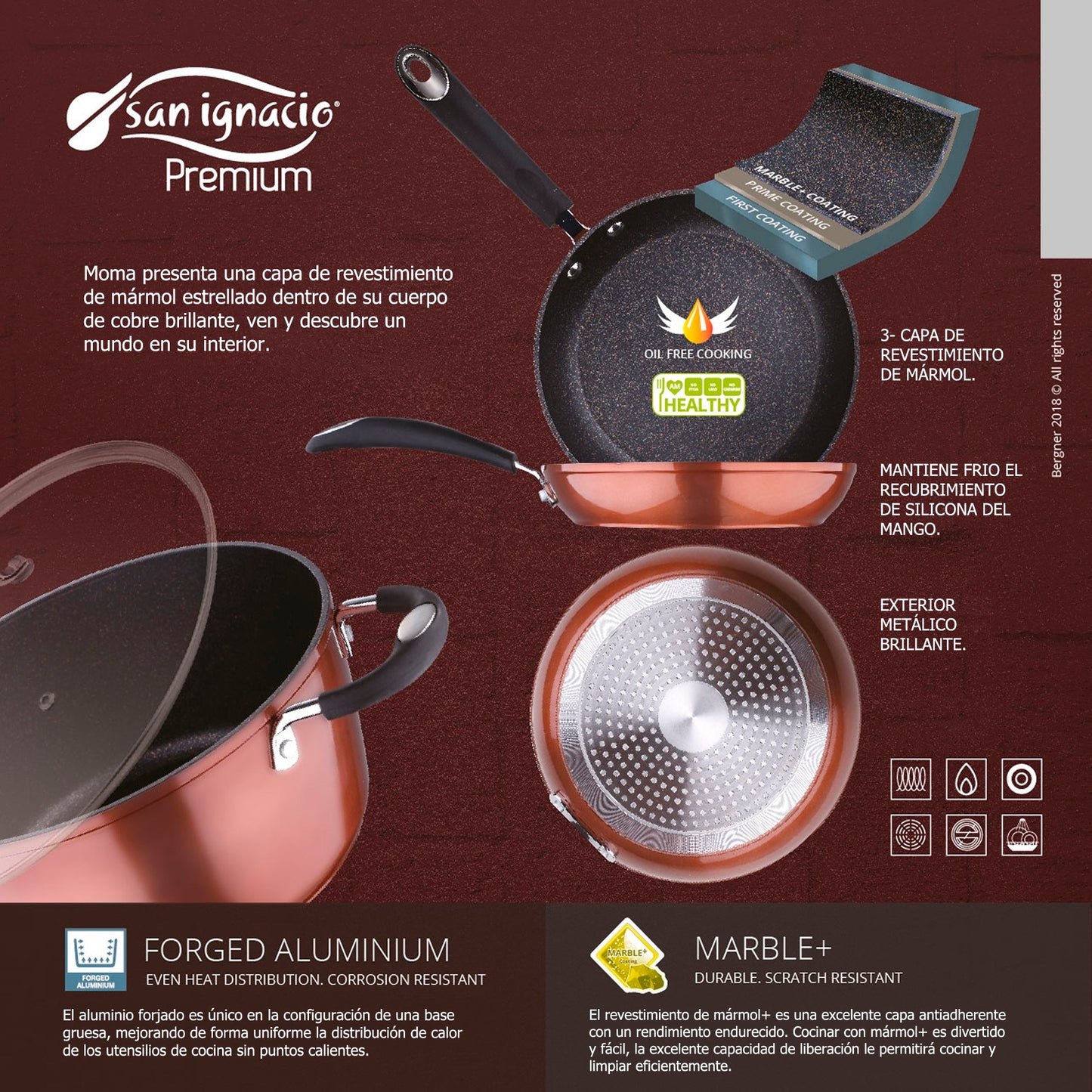 Bateria De Cocina 8 Piezas San Ignacio En Acero Inoxidable Con Juego De Sartenes Premium (20 Y 24 Cm) En Aluminio Forjado_2
