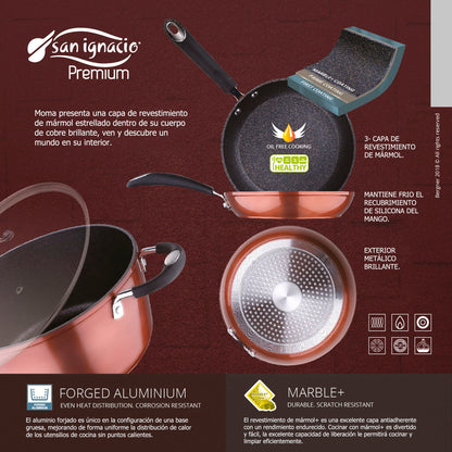 Bateria De Cocina 8 Piezas San Ignacio En Acero Inoxidable Con Juego De Sartenes Premium (20 Y 24 Cm) En Aluminio Forjado_2