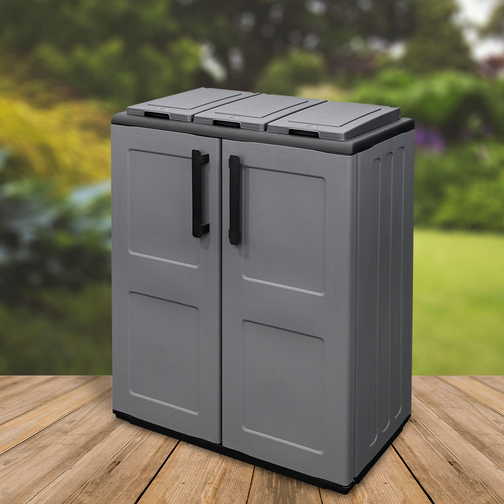 Armario De Media Altura En Polipropileno De La Linea Eco, Práctico Para Aprovechar Al Maximo El Espacio, L 680 X P370 X H 840 Mm Antracita