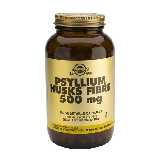 Fibra da Casca de Psílio 500 mg Solgar, 200 Cápsulas Vegetais