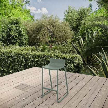 Lote De 4 Taburetes De Jardín Inari De Aluminio Verde Romero 47x48x86cm - Silla De Jardín_5