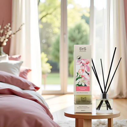 SYS Aromas Ambientador Mikado Flor de Cerezo y Jazmín - Botanical - Sin Alcohol - Larga Duración - 100 ml con 5 Varillas_0
