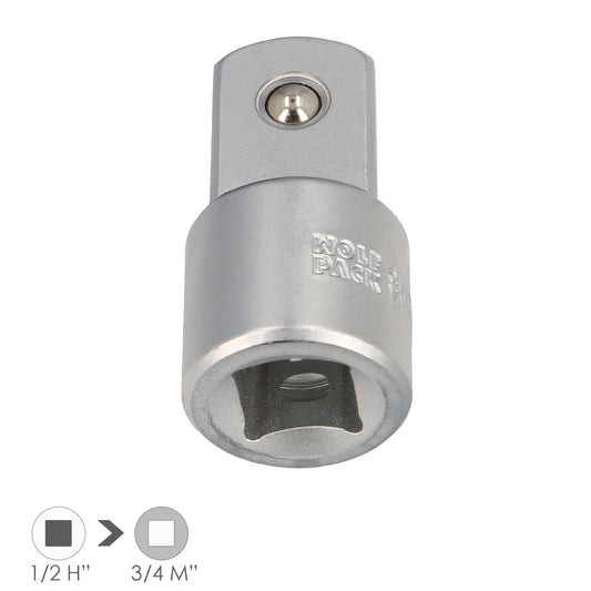 Adaptador Reductor  1/2 Hembra A 3/4 Macho Acero Cromo Vanadio, Aristas Redondas, Reductor Carraca,_0
