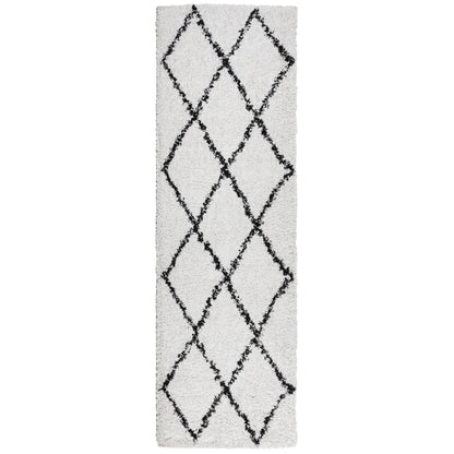 Alfombra De Pelo Largo Moderna Pamplona Crema Y Negro 80x250 Cm / Vetonek_2