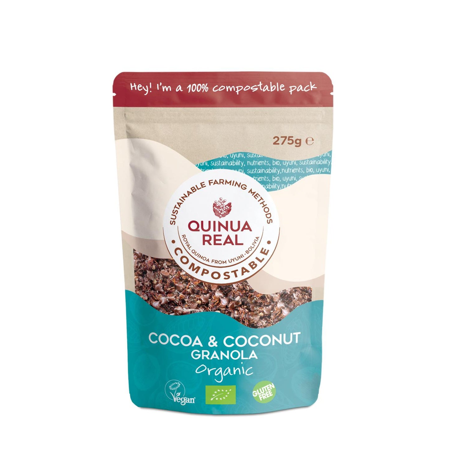 Royal Quinoa Granola com Cacau e Coco Sem Glúten BIO La Finestra Sul Cielo 250 g