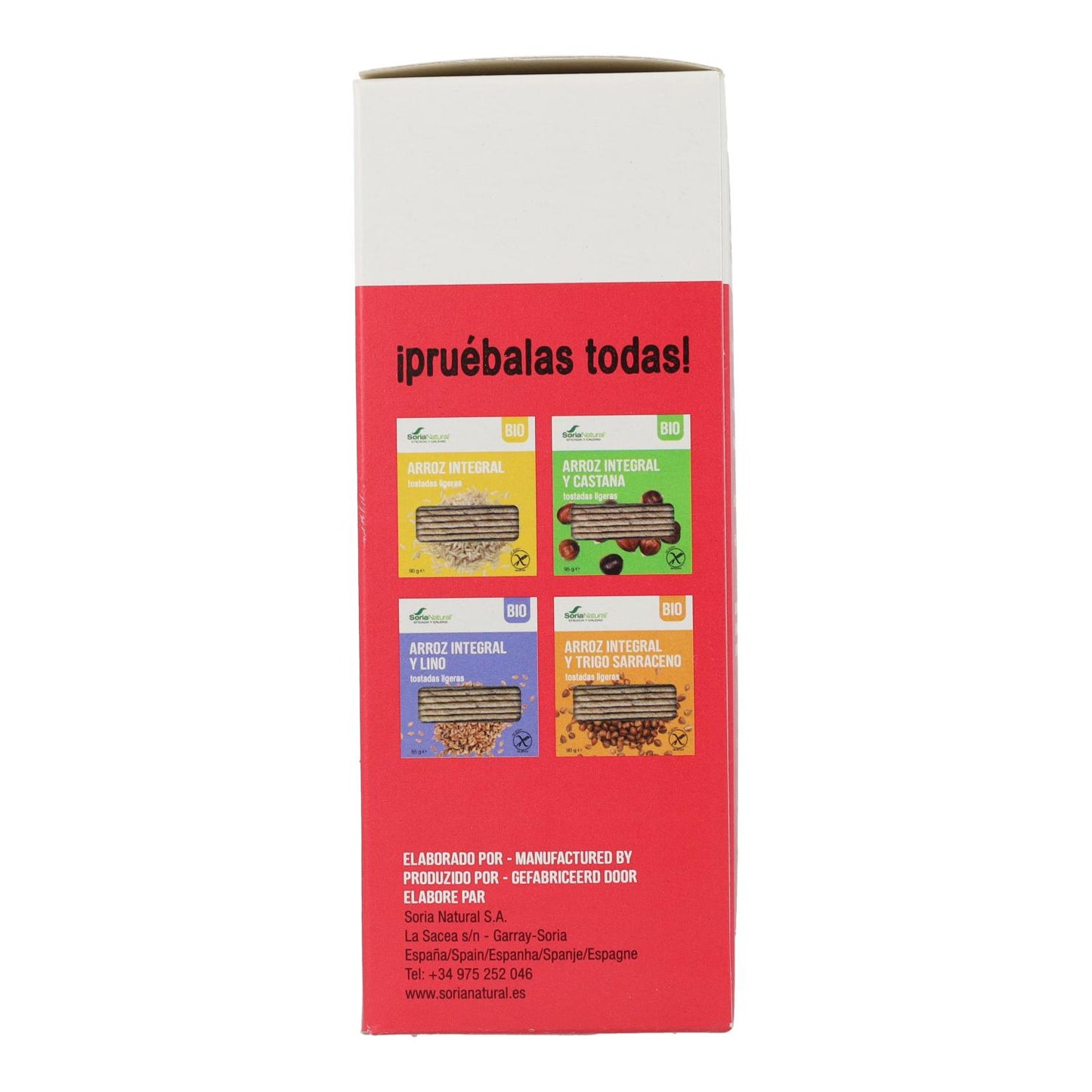 Tosta biológica de arroz integral e quinoa sem glúten Soria Natural 85 g