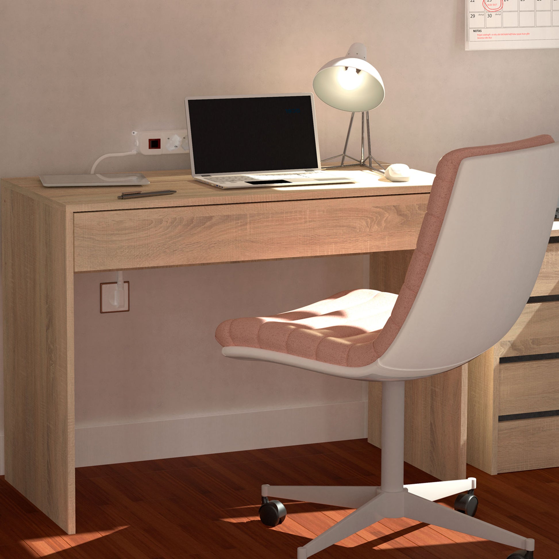 Escritorio, Mesa De Ordenador 75x100x50cm, 1 Cajón, Oficina, Habitación Juvenil, Desk, Tocador, Briebe, Class, Madera_1