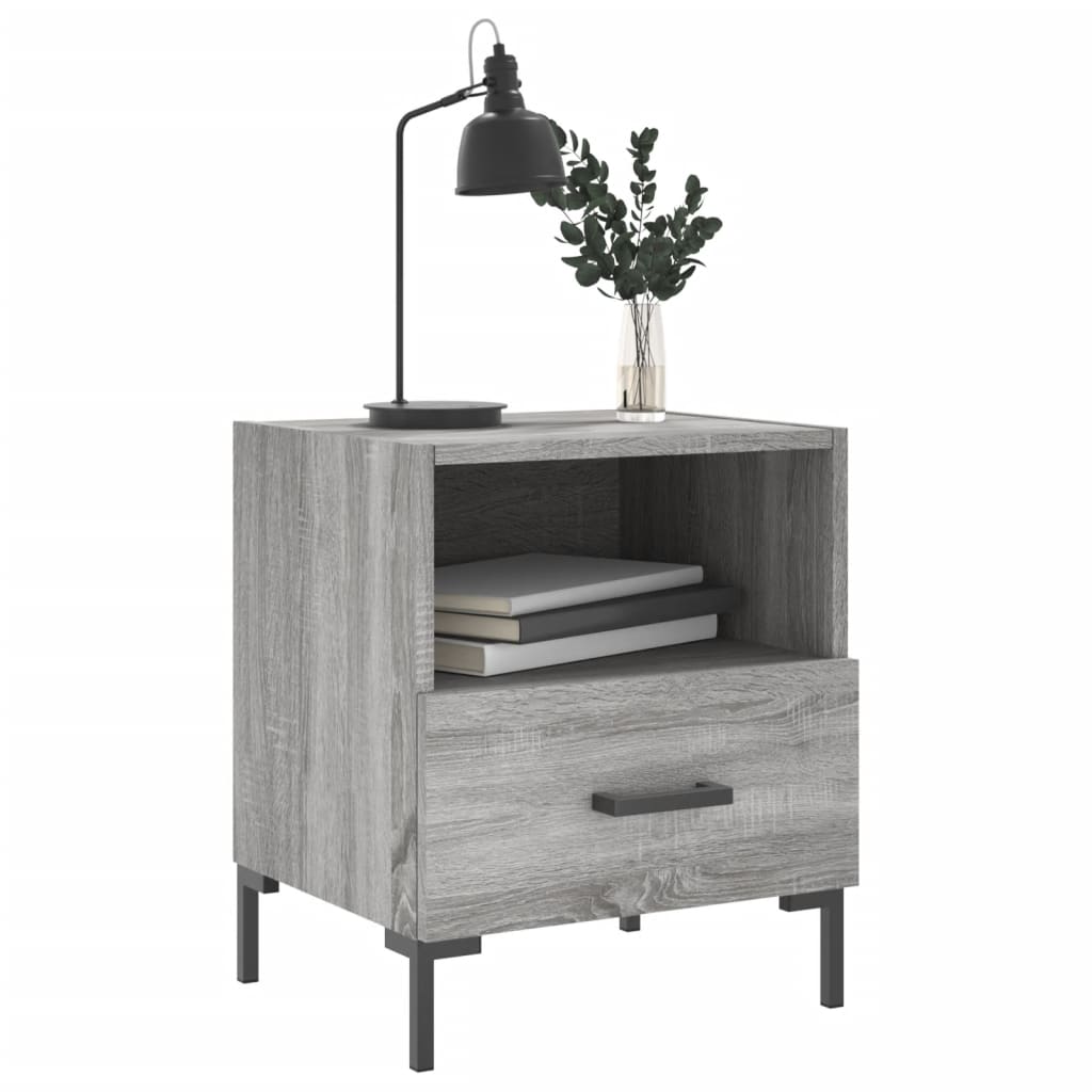 Mesitas Noche 2 Uds Madera Ingeniería Gris Sonoma 40x35x47,5 Cm_2