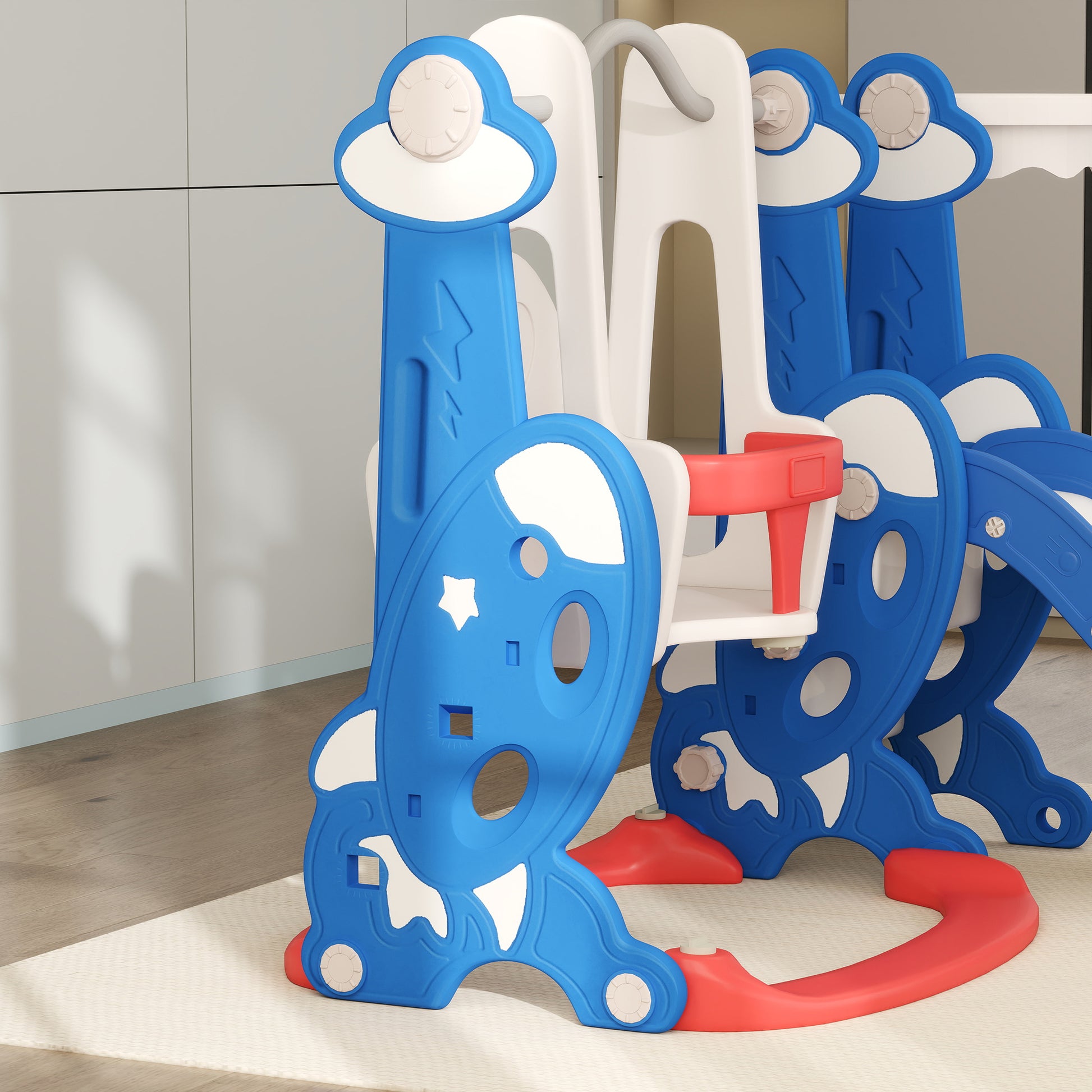 Aiyaplay Tobogán Infantil 4 En 1 Con Columpio Y Tobogán Para Interior Multicolor_3