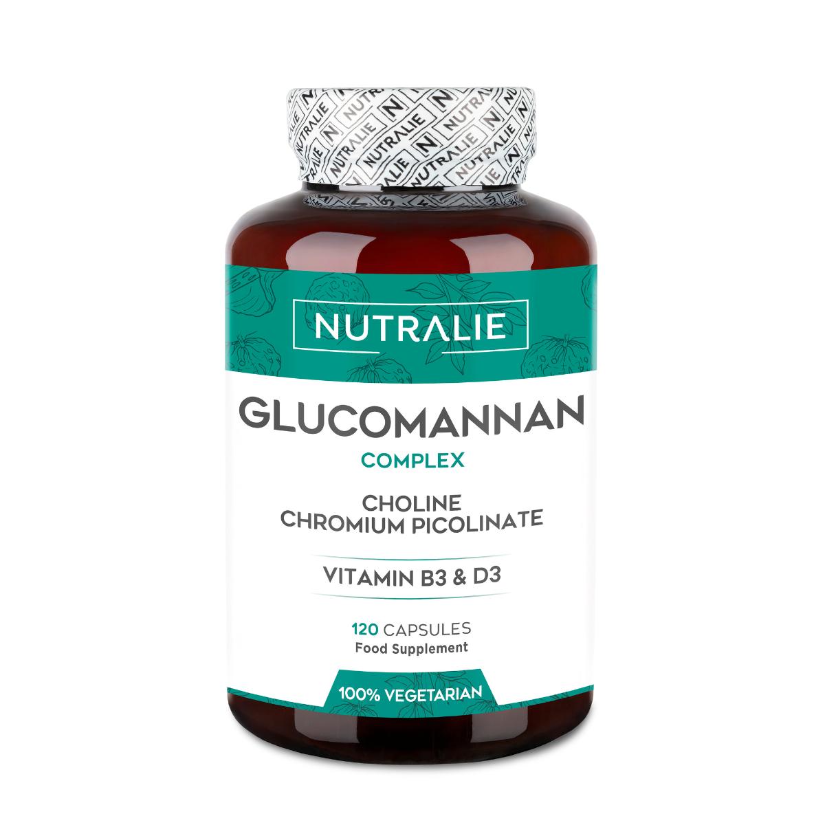 Nutralie Glucomannan com Colina + B3 + D3 Emagrecimento 120 cápsulas