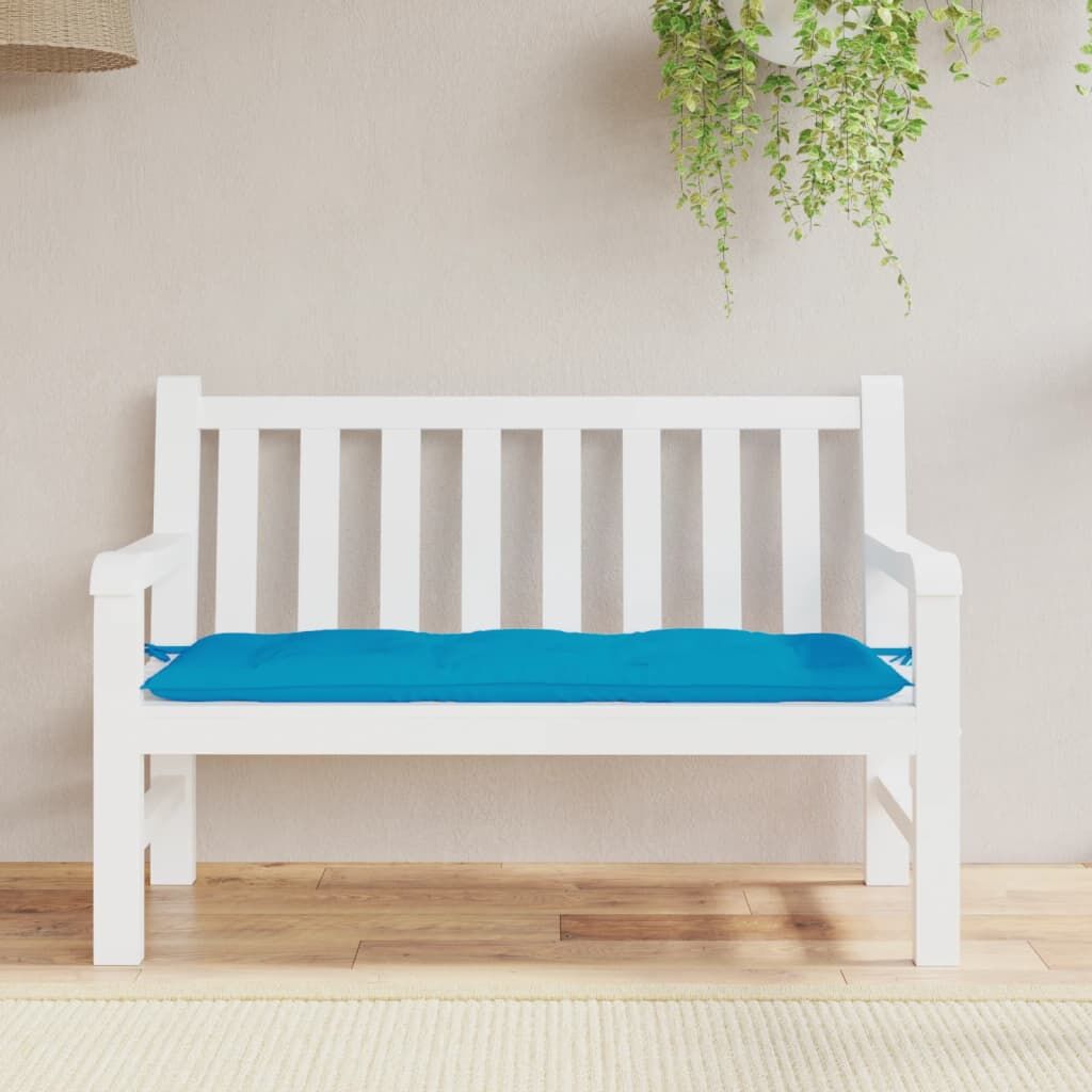 Vidaxl Cojín De Banco De Jardín Tela Oxford Azul 120x50x7 Cm_1