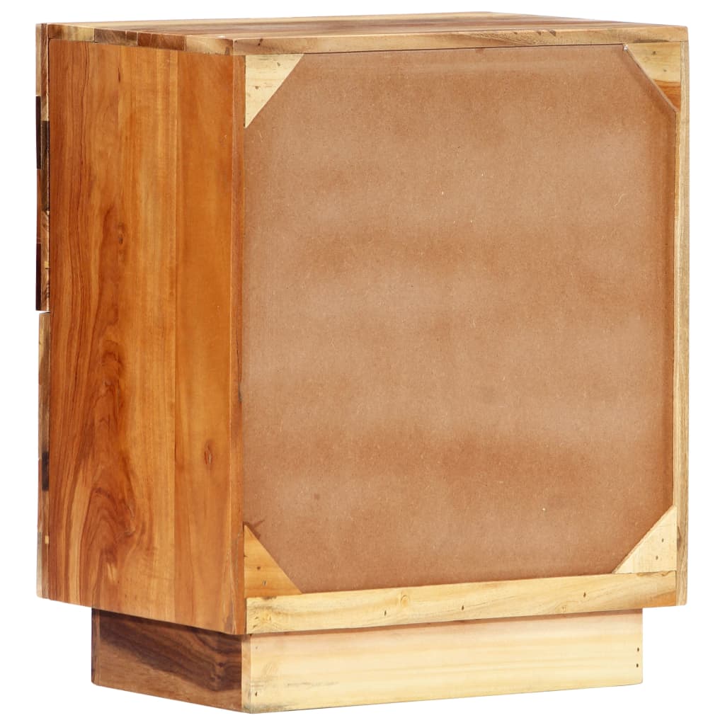 Mesita De Noche De Madera Maciza Reciclada 40x30x50 Cm_1