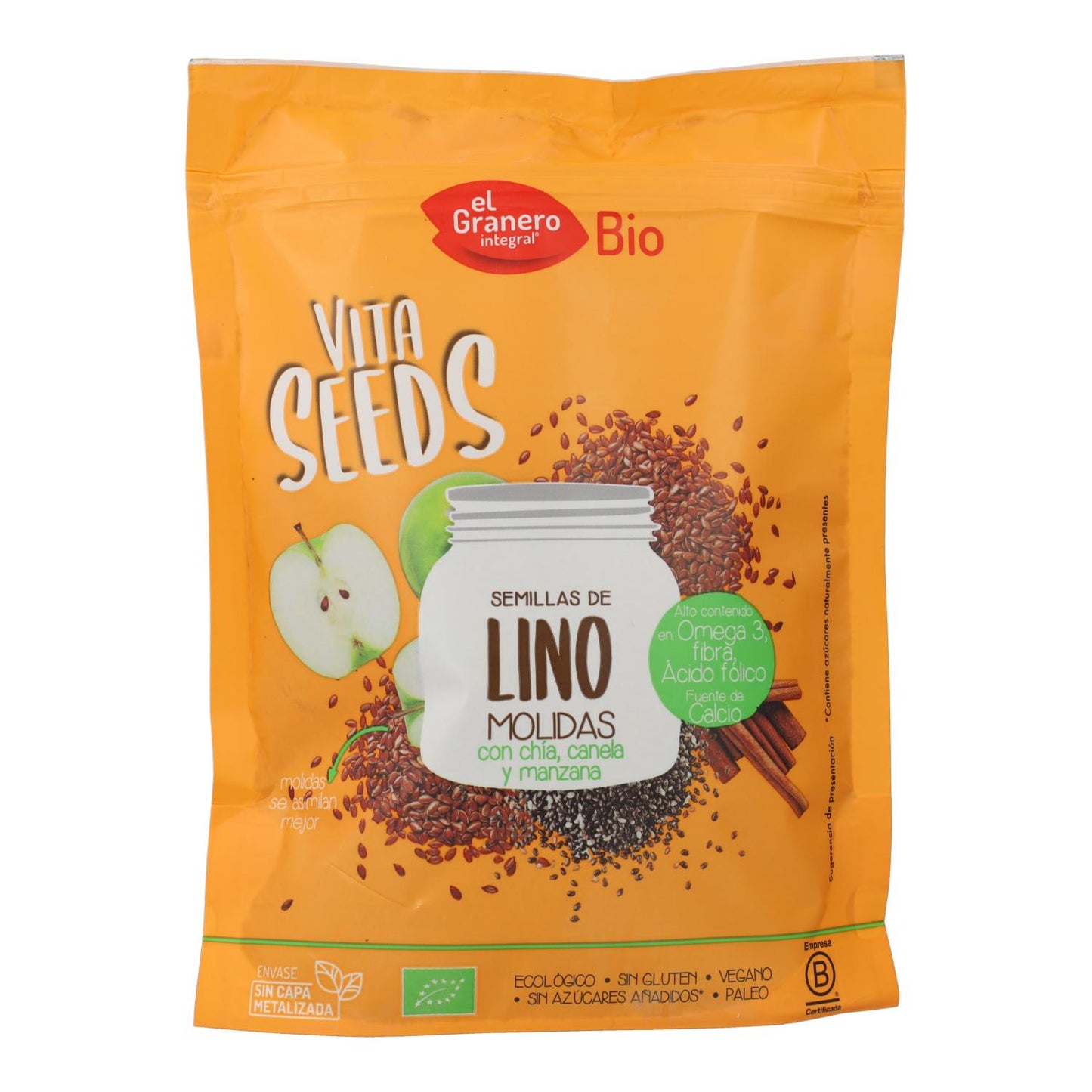 Sementes de Linho, Chia, Maçã e Canela Vitaseeds Bio El Granero, 200 g
