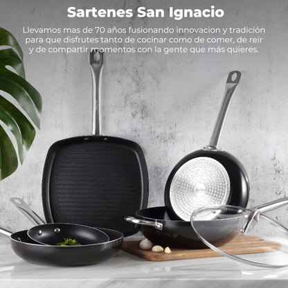 Sartén san Ignacio Serie Professional Chef 20x4.5cm En Aluminio Prensado.