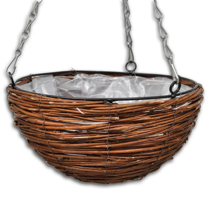 Cesta Redonda Colgante De Sauce Con Capa Y Cadena - 4 Piezas_2