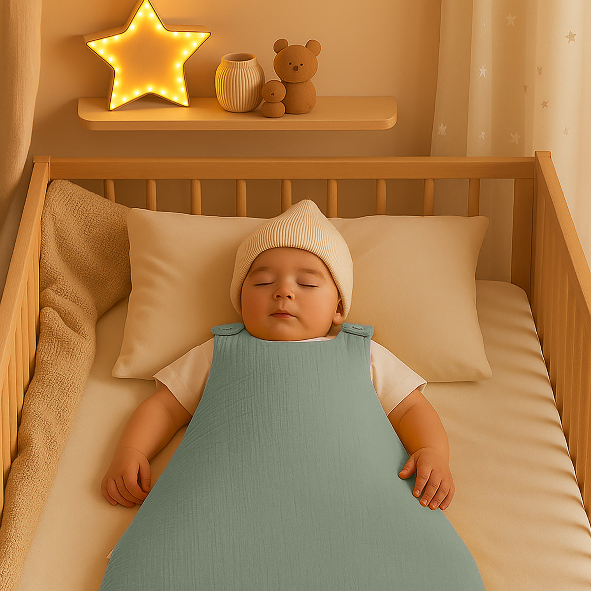 Saco De Dormir De Invierno De Algodón Orgánico Verde_2