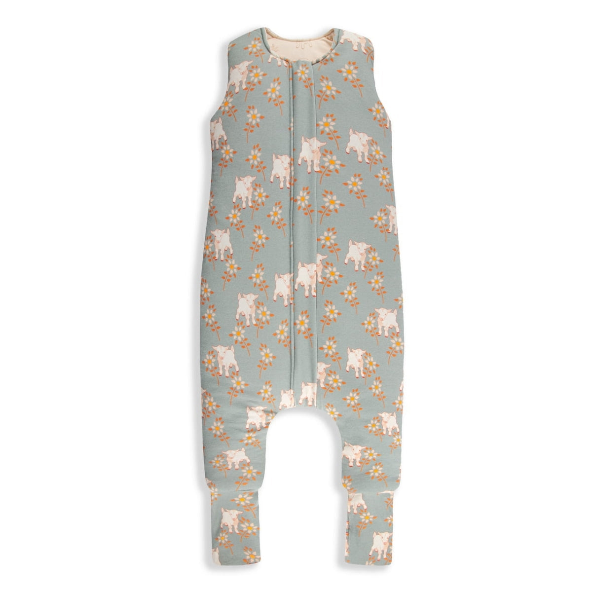 Saco De Dormir Con Pies Reversible T-m Jersey Algodón Sky Blue-cream_0
