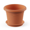 Vaso redondo em terracota com pires embalagem 26 x 19 cm