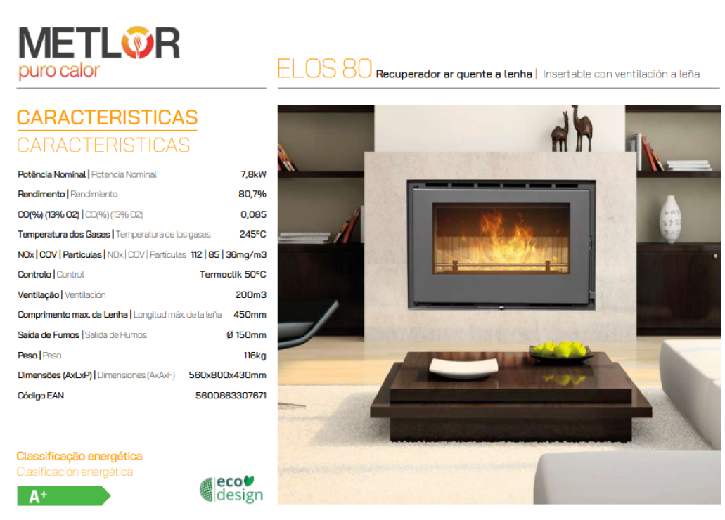 Insertables Con Ventilación A Leña Metlor Modelo Elos 80_1
