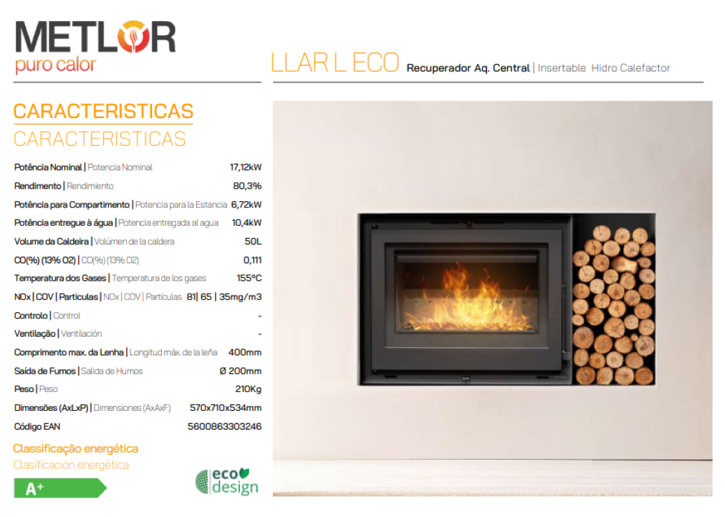 Insertables Hidro Calefactores A Leña Metlor Modelo Llar L Eco_2
