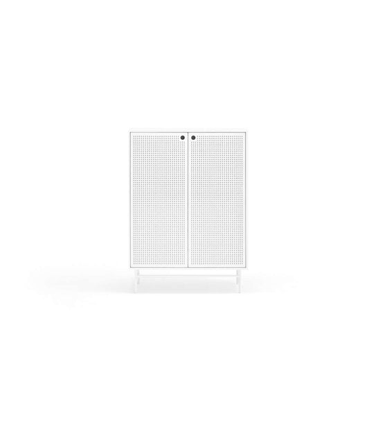 Mueble Auxiliar Modelo Punto 2 Puertas 4 Cajones Interiores Acabado Blanco, 45cm(ancho) 13_0