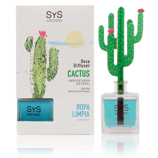 Difusor de Varillas Cactus Ropa Limpia 90 ml | Aroma Fresco y Suave | Mikado Decorativo | Sensación Limpieza_0