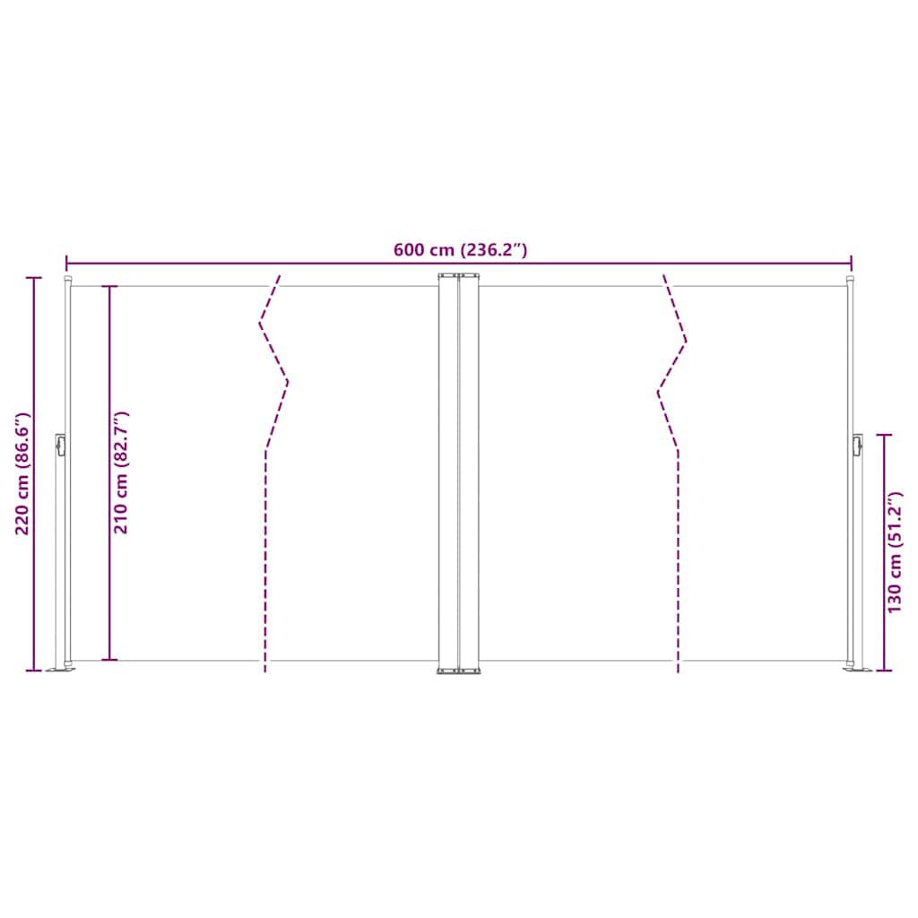 Vidaxl Toldo Lateral Retráctil Antracita 200x600 Cm_2