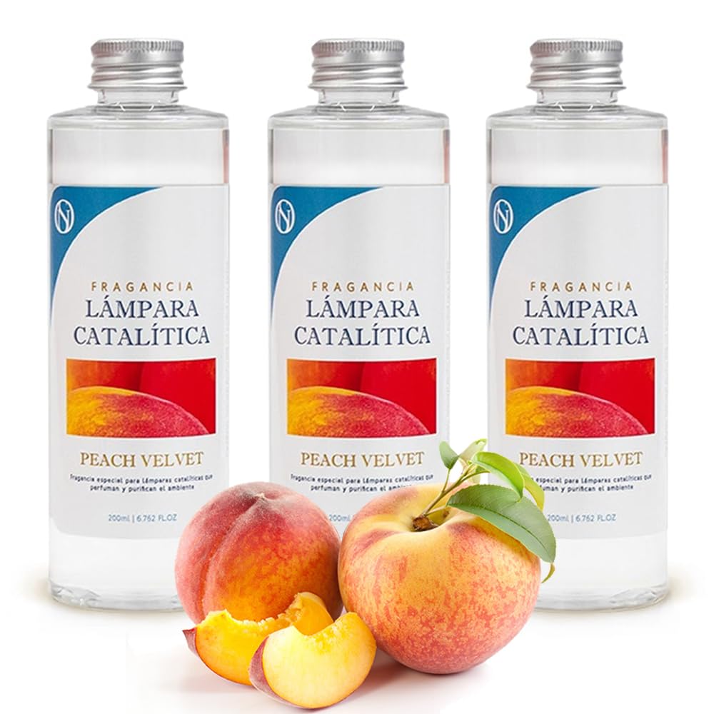 Pack 3x Fragancia Para Lámpara Catalítica 500ml: Aroma Peach Velvet - Disfruta De Tu Aroma Favorito Durante Más Tiempo_0