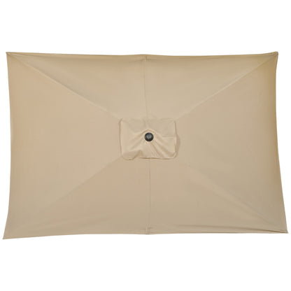 Outsunny Sombrilla Jardín Aluminio 200x300x253 Cm Inclinable Con Manivela Caqui_3