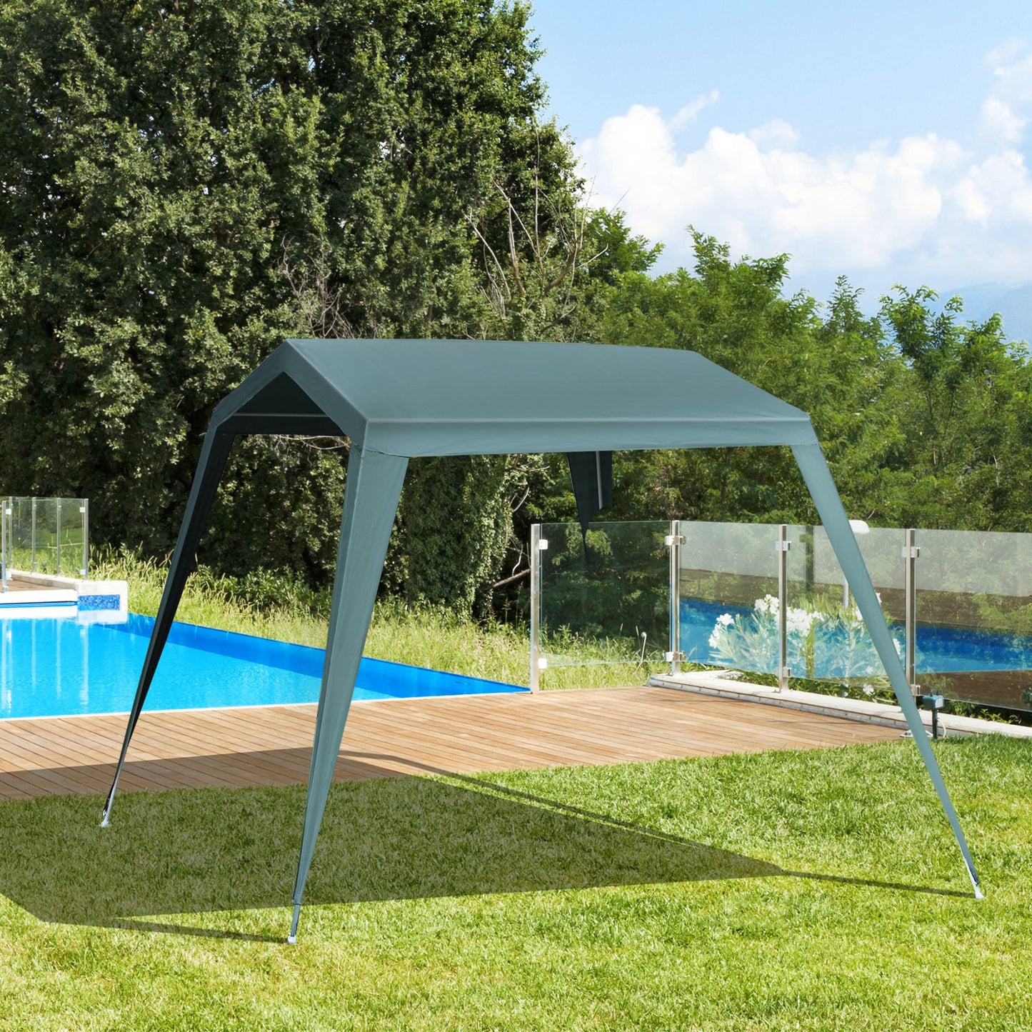 Outsunny Carpa Desmontable 330x240x215 Cm Carpa Pérgola De Jardín De Tubo De_1