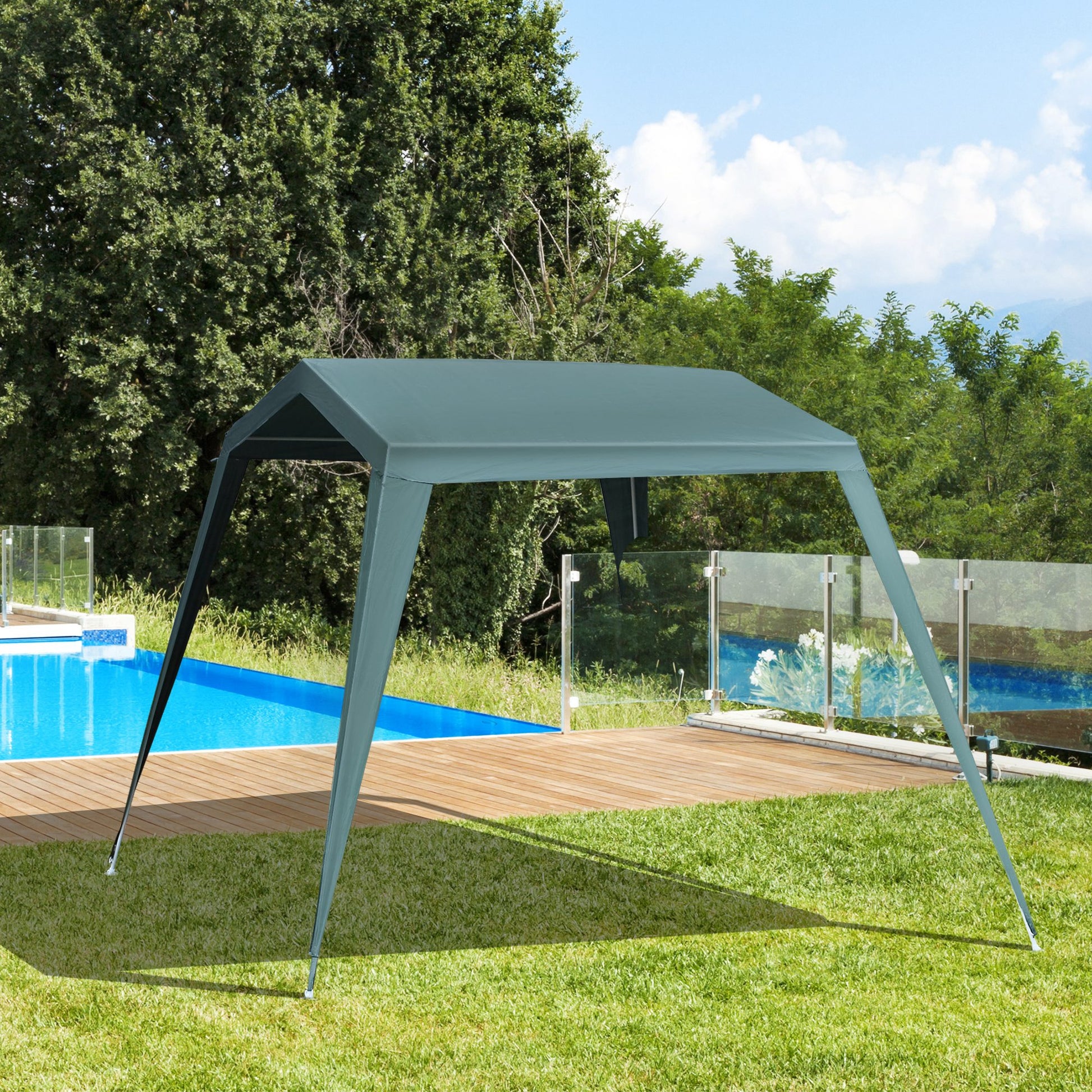 Outsunny Carpa Desmontable 330x240x215 Cm Carpa Pérgola De Jardín De Tubo De_1