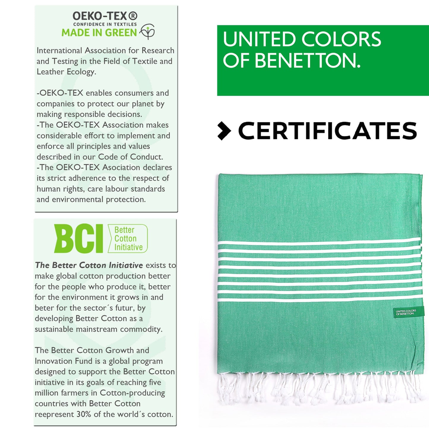 Hamman 80x165cm 170gsm 100%algodon Verde Casa Benetton_3