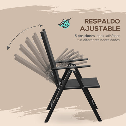 Outsunny Conjunto De Muebles De Jardín De Aluminio 7 Piezas Con 6 Sillas Y Mesa_5