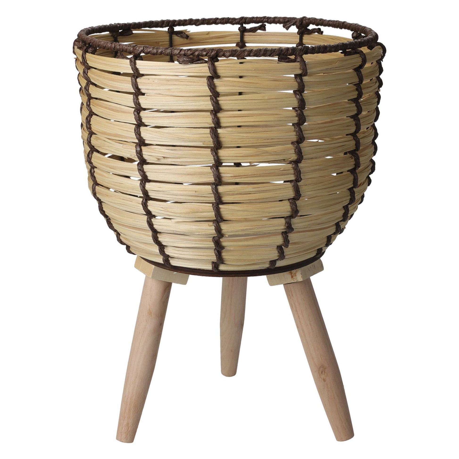 Well Home Juego De 2 Cestas Maceteros De Madera Con Patas Ø21ø27cm_2