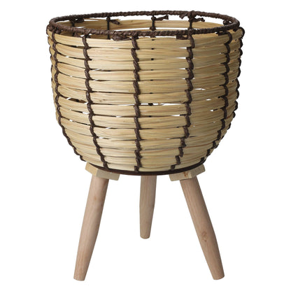 Well Home Juego De 2 Cestas Maceteros De Madera Con Patas Ø21ø27cm_2