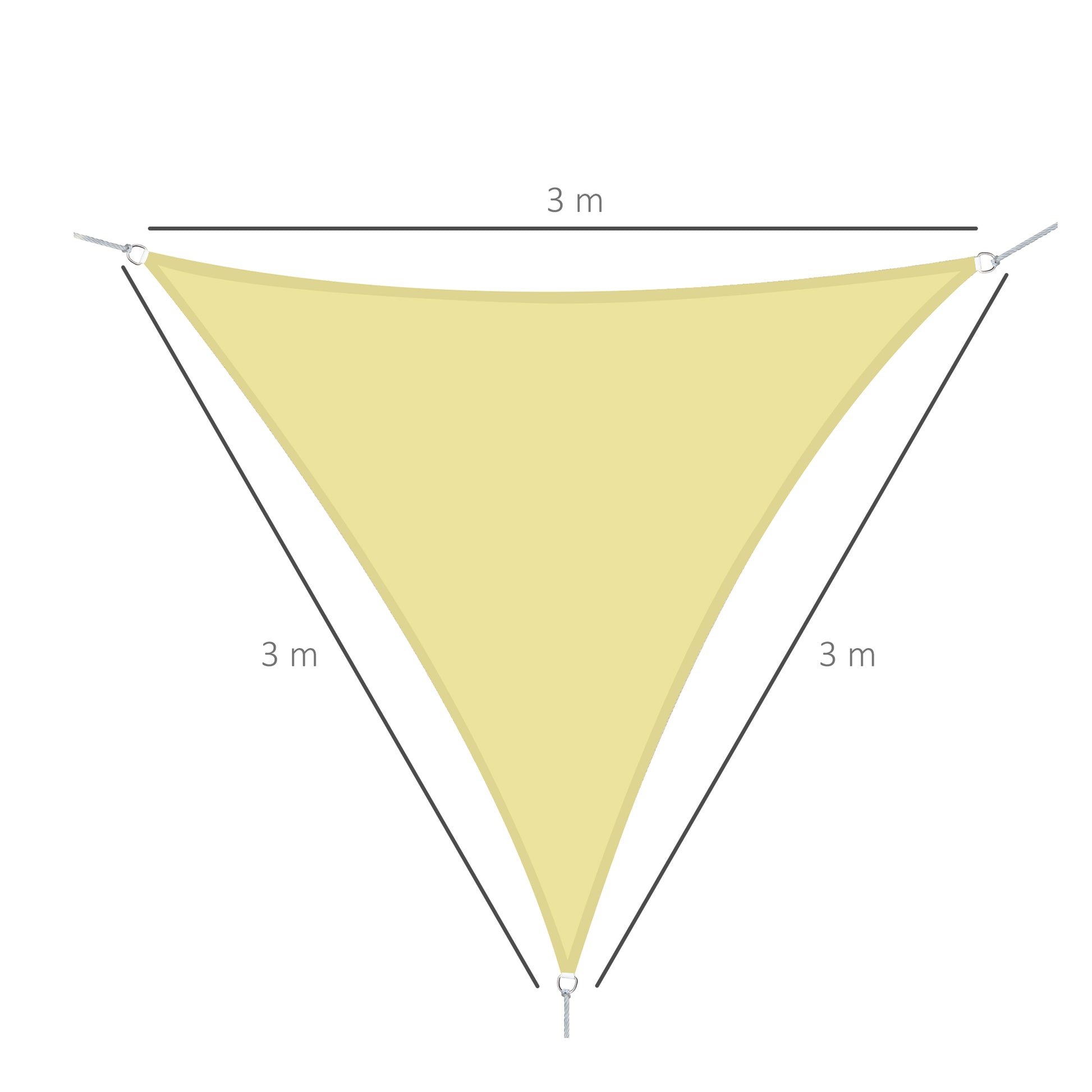 Outsunny Toldo Vela Sombrilla Parasol Triangulo Tejido De Poliester 160g/m2_2