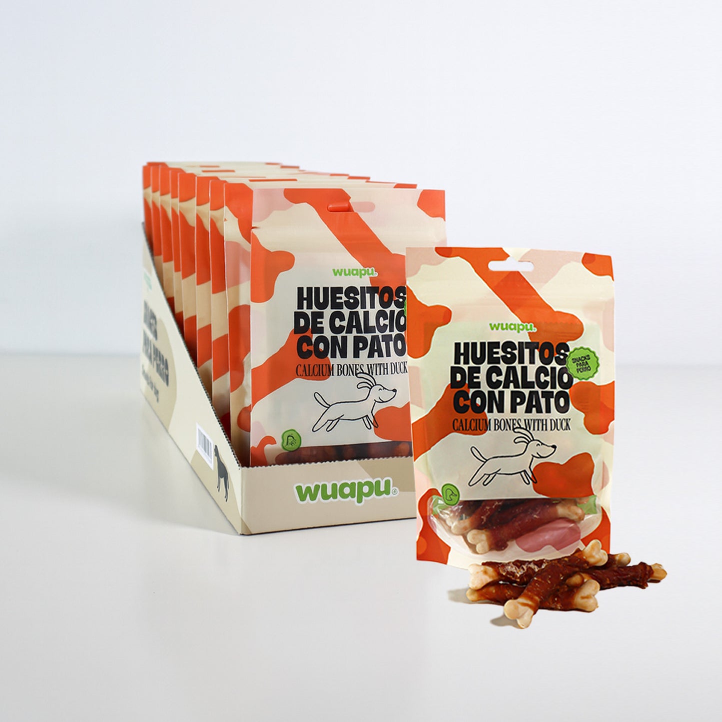 Snack Natural Para Perro Huesitos De Calcio Con Pato Wuapu 12x100gr_4