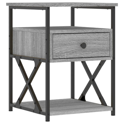 Mesita De Noche Madera De Ingeniería Gris Sonoma 40x42x55 Cm_0