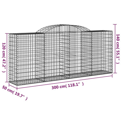 Cestas Gaviones 15 Uds Forma De Arco Hierro 300x50x120/140 Cm_5