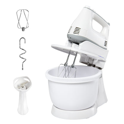 Homcom Batidora Amasadora Repostería 3.4 L 6 Velocidades 300w Acero Inoxidable_0