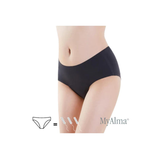 Cueca menstrual sem costuras My Alma, preta, tamanho M