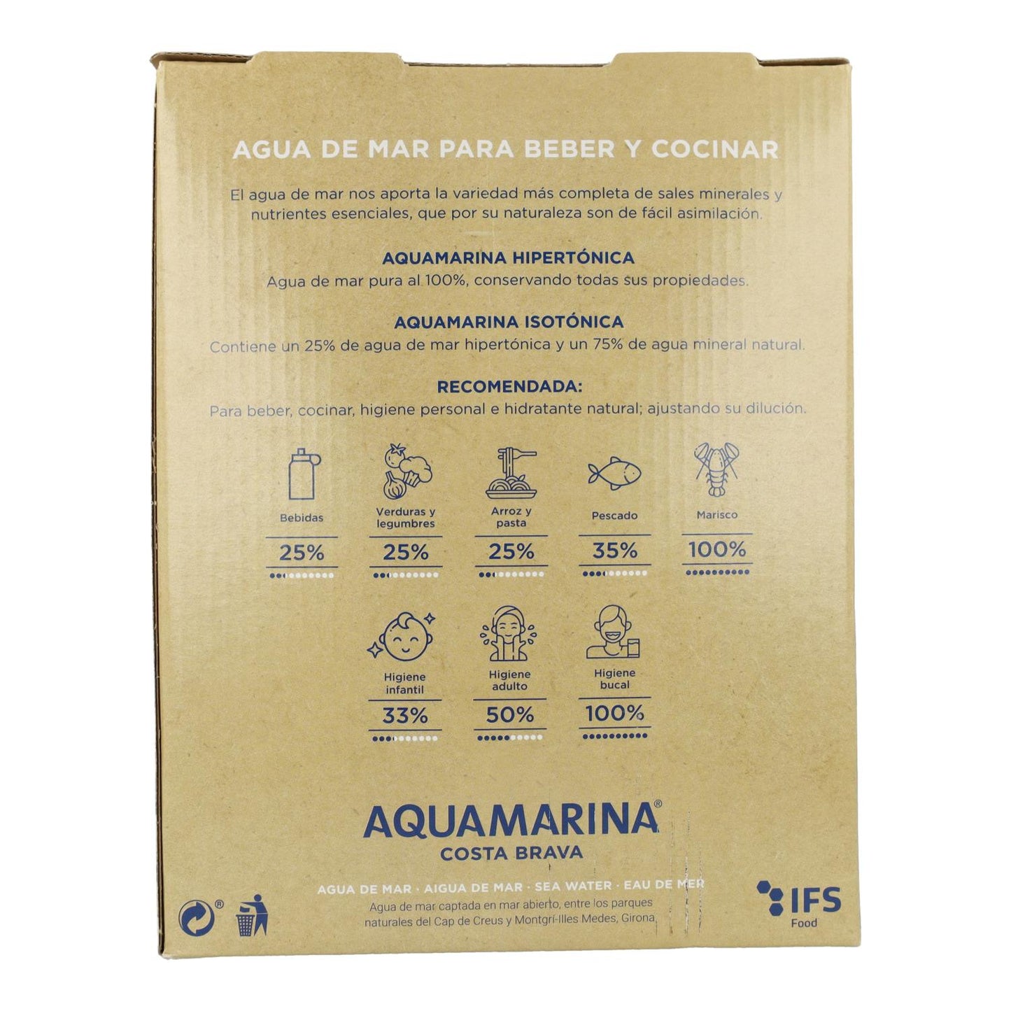 Água do mar hipertónica B&amp;B Aquamarina 3 L.