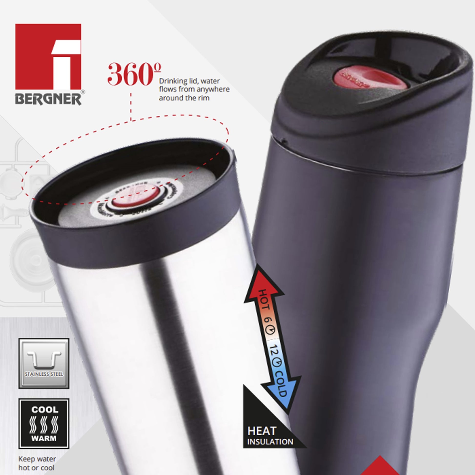Termo Mug 450ml Acero Inoxidable Mate Travel_1