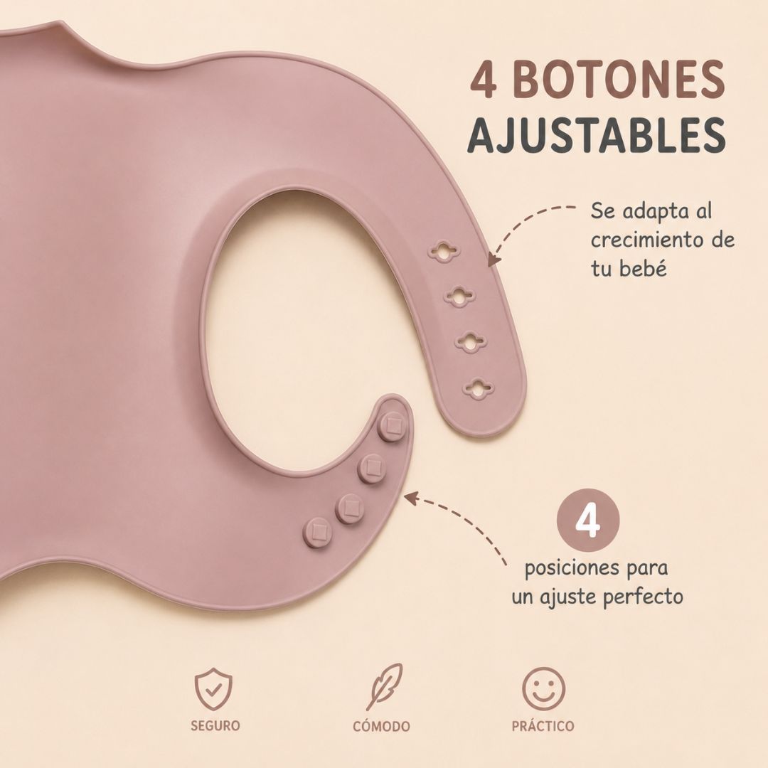 Pack De 3 Baberos De Silicona Para Bebé, Baberos Impermeables Con Bolsillo Recogecomida Y Reutilizables Bathby_4