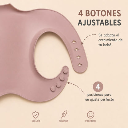 Pack De 3 Baberos De Silicona Para Bebé, Baberos Impermeables Con Bolsillo Recogecomida Y Reutilizables Bathby_4