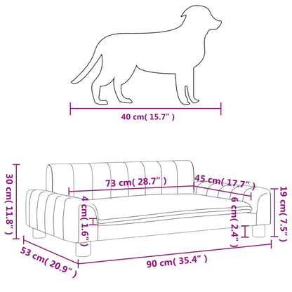 Cama Para Perros De Cuero Sintético Color Capuchino 90x53x30 Cm / Vetonek_4