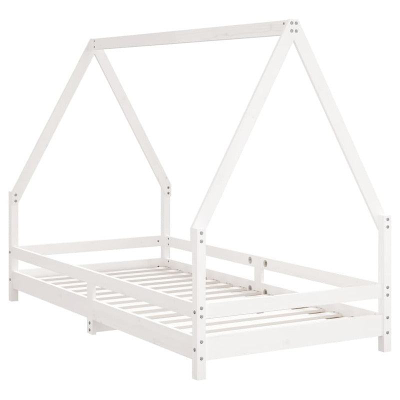Vidaxl Estructura De Cama Para Niños Madera De Pino Blanco 90x190 Cm_5